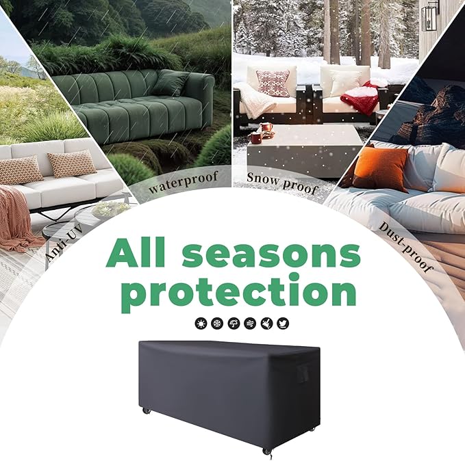 Outdoor Loveseat Cover,Waterproof for Outdoor Couch Cover, Outdoor Sofa Covers, Patio Furniture Covers, Patio Furniture Set, 102" W x 74" D x 27.5" H Black