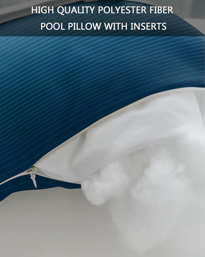 Outdoor Pillows Covers with Inserts Pink Blue Ombre Stripe Line Gradient Waterproof Recliner Pillow with Adjustable Strap Throw Pillows for Patio Furniture Pool Lounge Chair, 12x20 Inch, 2PCS