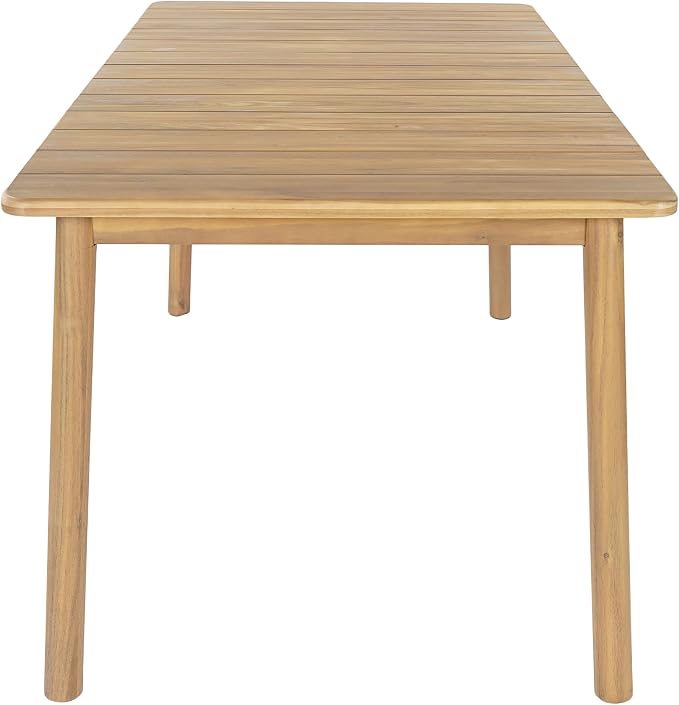 Christopher Knight Home Kegy 67" Patio Acacia Wood Dining Table with Slatted Tabletop, Outdoor Farmhouse Rectangular Dining Room Table for 6 Persons, Outdoor Dining Table for Backyard, Light Teak