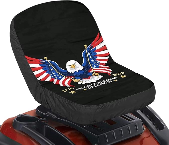 Industrial Vehicle Seat Cushion Covers with Eagle Waterproof Seat Cover for Excavator Riding Lawn Mower Car Cover 250th Anniversary Riding Mowers Accessories