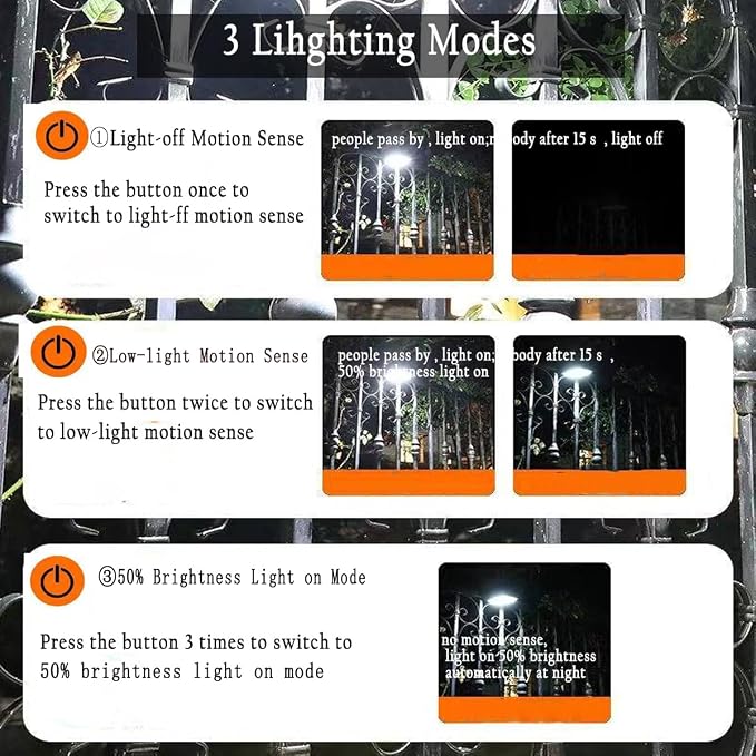 Solar Clip Lights Outdoor, Motion Sensor LED Clip On Lights, IP65 Waterproof Solar Powered Security Lights for Patio Fence Garage Yard Camping 6 Pack