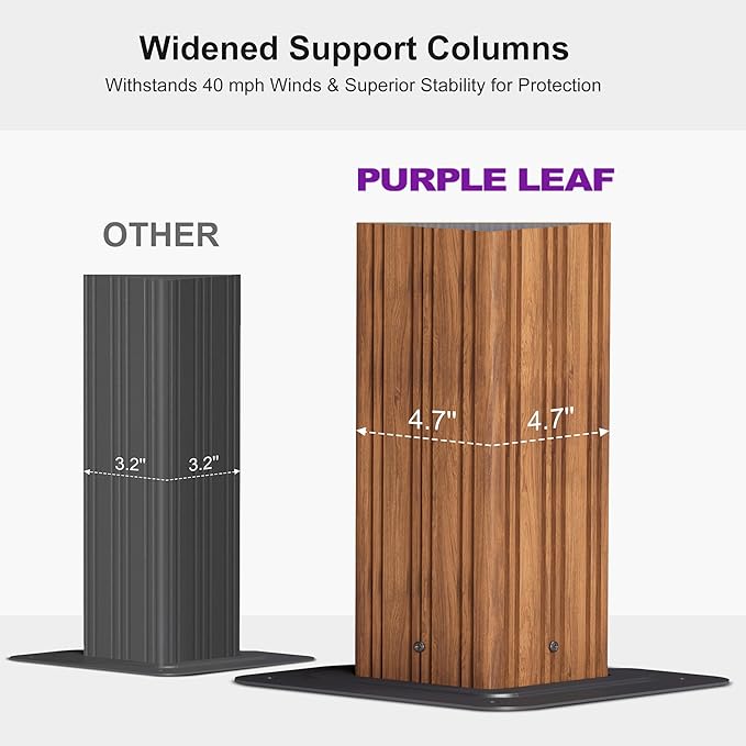 PURPLE LEAF 12' X 16' Outdoor Hardtop Gazebo for Patio Galvanized Steel Double Roof Permanent Canopy Aluminum Frame Pavilion Gazebo with Netting