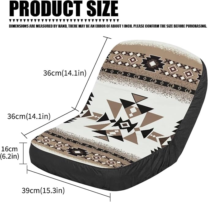 Seat Cover for Lawn Mowers & Tractors, Tractors Decorations, Aztec Tribal Print Waterproof Heavy Duty Riding Lawn Mower Seat Pads with Back Pocket