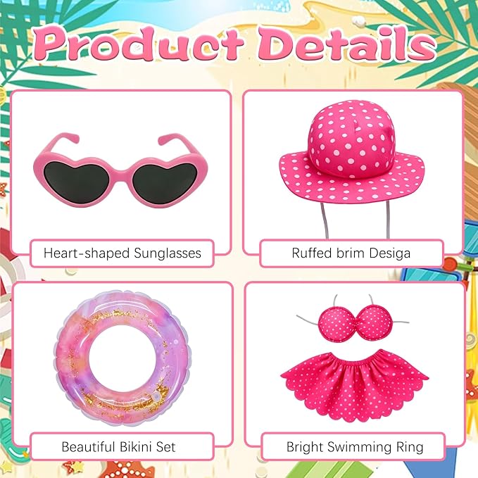 Porch Goose Summer Outfit,Hsummer Porch Goose Outfit,Porch Goose Bikini,Summer Garden Lawn Patio Yard Outdoor Decor (Pink)