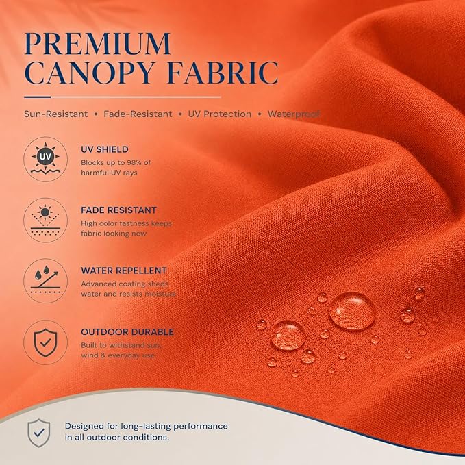 10ft Patio Umbrella, 3-Tier Vented Outdoor Table Umbrella with 8 Sturdy Fiberglass Ribs, Windproof Market Umbrella with Push Button Tilt and Crank, UV Protection for Deck, Pool, Terracotta