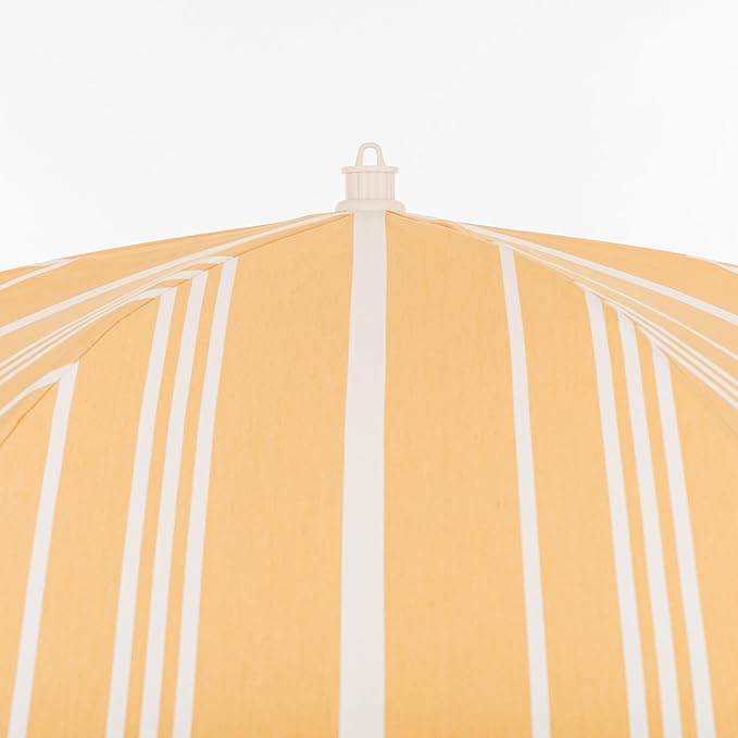 Business & Pleasure Co. Rio Umbrella Scalloped Brim For Beach, Patio or Picnic - 6' Boho Beach Umbrella, 7' Tall Wood Pole, UPF 50+