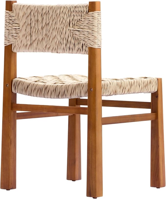 Christopher Knight Home Dudu 9-Piece Outdoor Dining Set Acacia Wood, Expandable Table with Umbrella Hole and 8 Wicker Chairs, Patio Dining Furniture Set for Garden/Backyard, Light Grey+Teak+Natural
