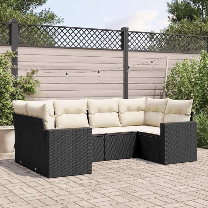 Garden Sofa Set Black, Cream White Outdoor Conversation Set Patio Dining Ensemble for porches Gardens