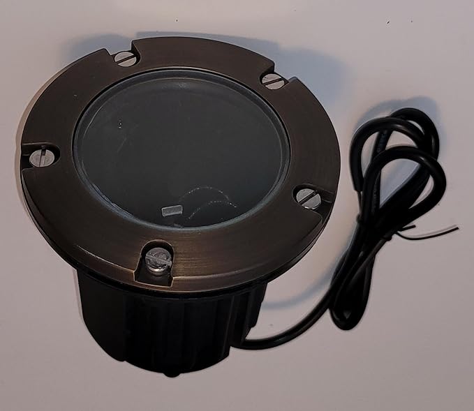 Ironsmith Lighting In-Ground Well Light Fixture & Kits – Solid Brass Cover, Bronze Housing, LED or Halogen Compatible, Low Voltage 12V (Housing and Open Window Cover Kit | with 5W LED)