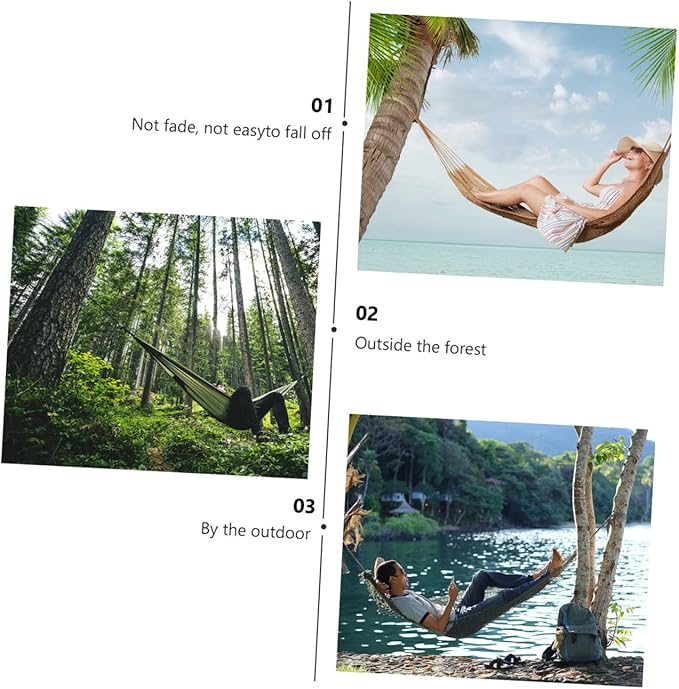 FOMIYES Single-Person Outdoor Camping Hammock with Anti-tip Design, Rainbow Striped Canvas Travel Swing for Leisure and Patio Use, Wide Size, Red