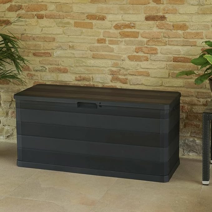 Festnight Patio Storage Box Outdoor Storage Deck Box Garden Storage for Garden, Backyard Black 46.1"x17.7"x22"