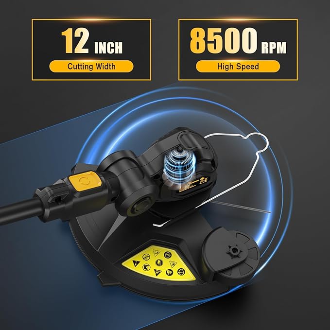3 in 1 Cordless Weed Eater Compatible with DEWALT 20V MAX Battery,12-Inch String Trimmer Edger & Mini Mower, 8500RPM Auto Feed Weed Wacker w/Adjustable Handle (Tool Only)