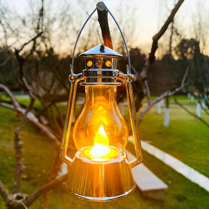 12 Pack Mini Lantern for Little Cowboy Centerpieces Tables Ideas Western Party Favor Decorations Wedding Decor Camping with 4inch Flickering LED Candle, Vintage Table Toppers Decorative
