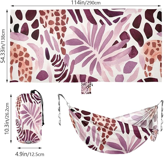 Animal Animal Skin Leopard Spot Stripe 330lb Capacity Hammocks with Hanging Rope Indoor Hammock for Outside Beach Patio Garden hamaca de Algodon para Jardin