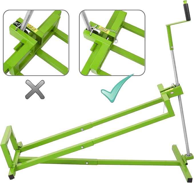 Foldable Lawn Mower Lift for Riding Tractors, Portable Lawn Mower Jack Lift Zero Turn & Telescoping Lawns Tractor Lifts with Adjustable Height/Manual or Power Handles, 880 LBS Capacity (Green)