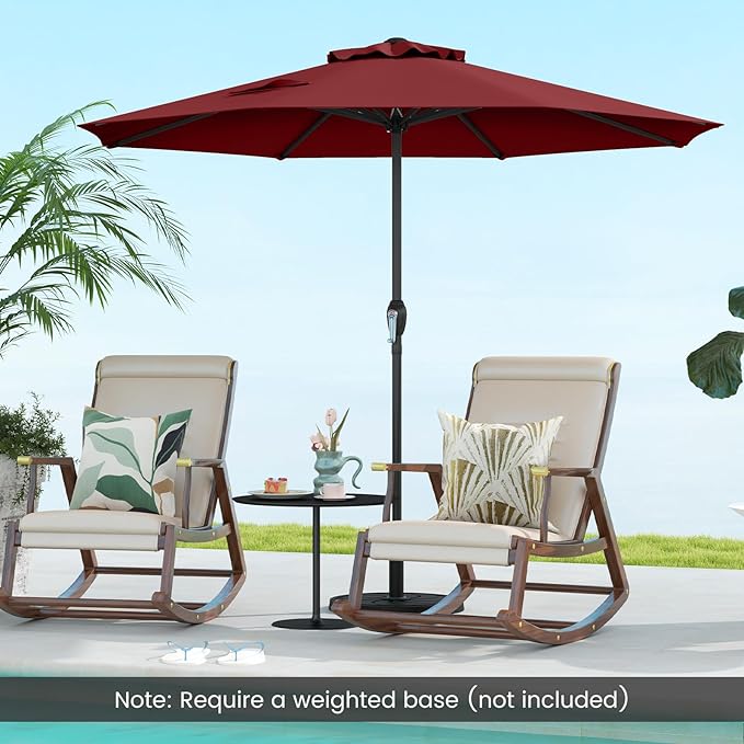 8.5 FT Patio Umbrella Outdoor Table Umbrella, Market Umbrella with Crank Handle, 8 Sturdy Ribs, Air Vent & Sun-Protective Canopy, Parasol for Garden, Backyard, Deck & Pool