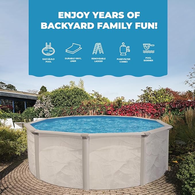 Boulder 18' x 52" ATS+ Easy-Build Steel Above Ground Swimming Pool Kit by WaterThat