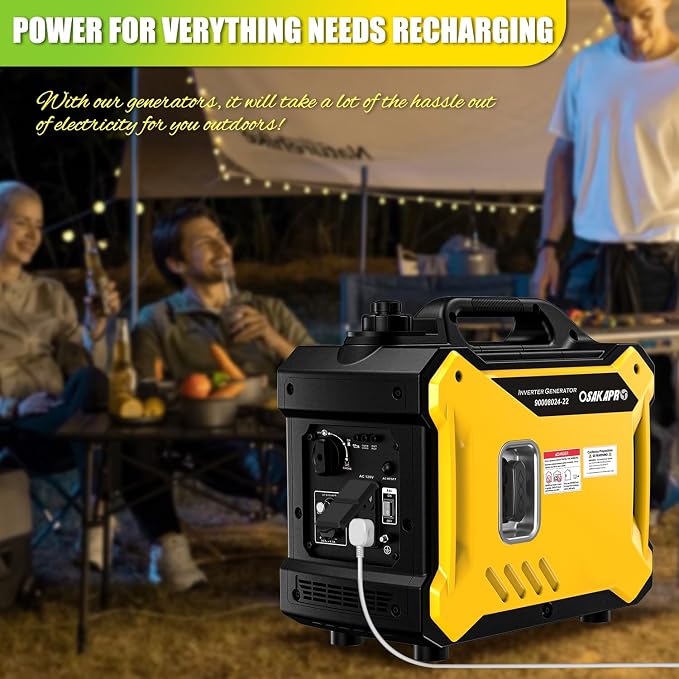 Super Quiet Inverter Generator 2000w Portable Generator, 79.7CC Ultra Light Epa Compliant