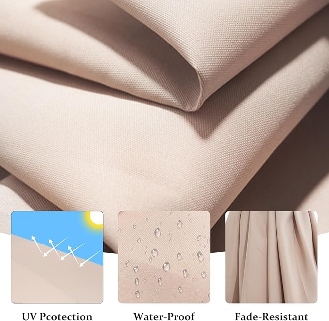 10FT Patio Umbrella, Outdoor Offset Cantilever Umbrella with Sturdy 8 Ribs and Reinforced Base, Easy Tilt Adjustment for Backyard Pool Garden,Beige