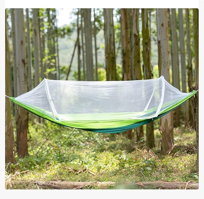 Outdoor Hammock Anti-Rollover Travel Camping Portable Hammock Hanging Chair Outdoor Portable Camping Travel Equipment (Color : Green-a, Size : 260 * 140cm)