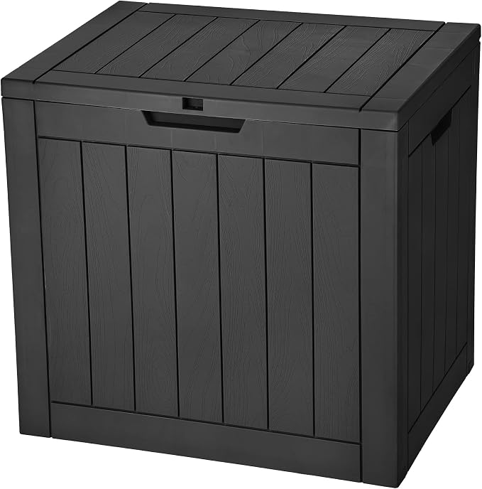 YITAHOME 32 Gallon Rattan Deck Box, Indoor Outdoor Storage Box for Patio Furniture, Pool Accessories, Garden Tools, Sports Equipment, Waterproof Resin & 30 Gallon Deck Box, Outdoor Storage Box
