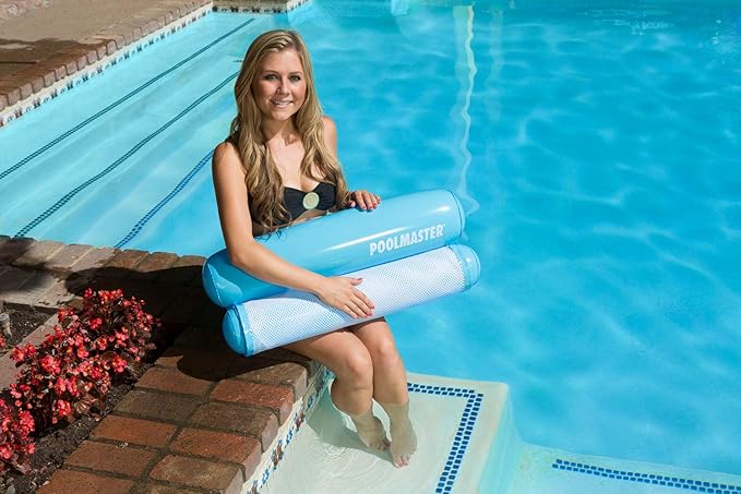 Poolmaster Vinyl Water Hammock Large Pool Float for Adults, Blue
