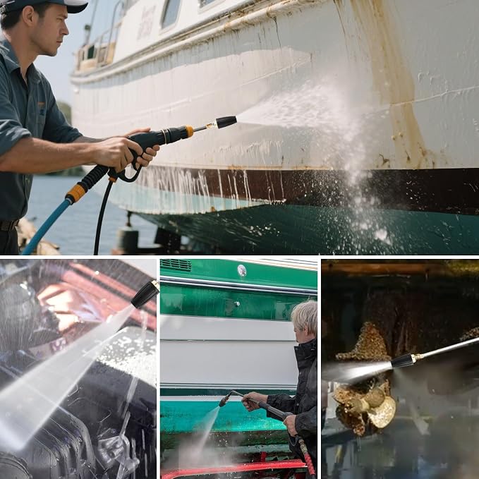 Turbo Nozzle Pressure Washer Tips, Durable Ceramic Core, 360° Rotating Pressure Washer Turbo Nozzle 4000 PSI with 1/4'' Quick Connect, 4.0 GPM, 4.0 Orifice, Hot- or Cold-Water Use