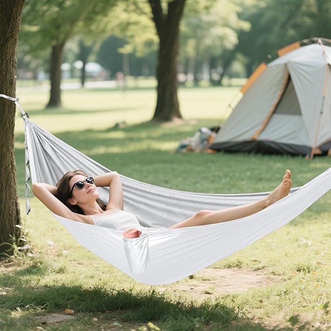 White Solid Color Pure Plain 330lb Capacity Hammocks with Portabl Carry Bag Backyard Hammock for Outside Patio Garden hamaca con soporte para adultos