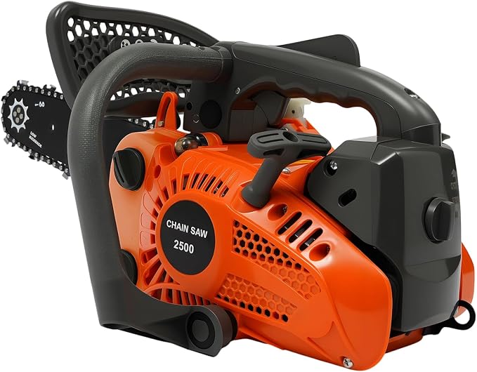 12 Inch Gas Chainsaw 25CC 2-Stroke Gasoline Top Handle Chainsaws Portable Chain Saws with Tool Kit, Handed Petrol Gasoline Chain Saw with Quick Start for Wood Cutting