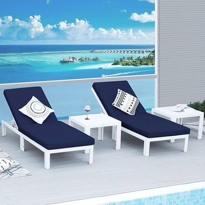 NICESOUL 16 Pcs Extra Large Modern Aluminum Outdoor Sofa with Chaise, 29" Deep Wide Seat, 500 lbs Durable Sectional Set for Heavy People, Water Resistant Patio Furniture Set for Backyard, Navy Blue