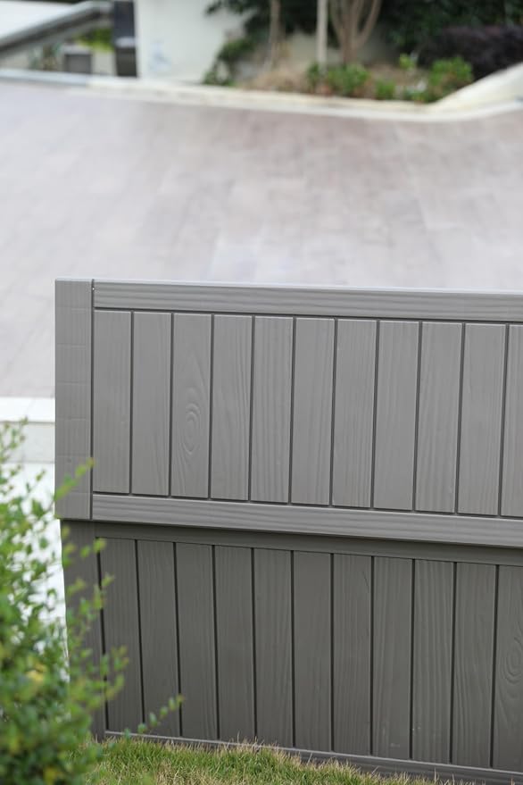 BTEXPERT 80 Gallon Deck Box Outdoor Storage Container Stainless Steel Rods for Patio Furniture Garden Tools Cushions Pool Supplies Sports Equipment Waterproof Lockable UV Resistant Set of 2