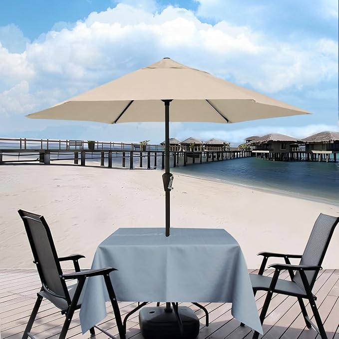 Outdoor Tablecloth Wrinkle-Free Stain Resistant Waterproof Polyester Fabric Table Cover with Zipper Umbrella Hole for Picnic/Party/Dinner/Patio Garden(60×60inch Square,Zippered,Blue Fog)