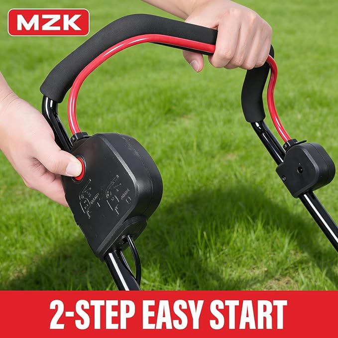 MZK 40V 16" Electric Lawn Mower, 2-in-1 Brushless Cordless Lawn Mower, Walk-Behind Push Mowers with 5-Position Height Adjustment, 2 x 4.0Ah Batteries & Charger Included