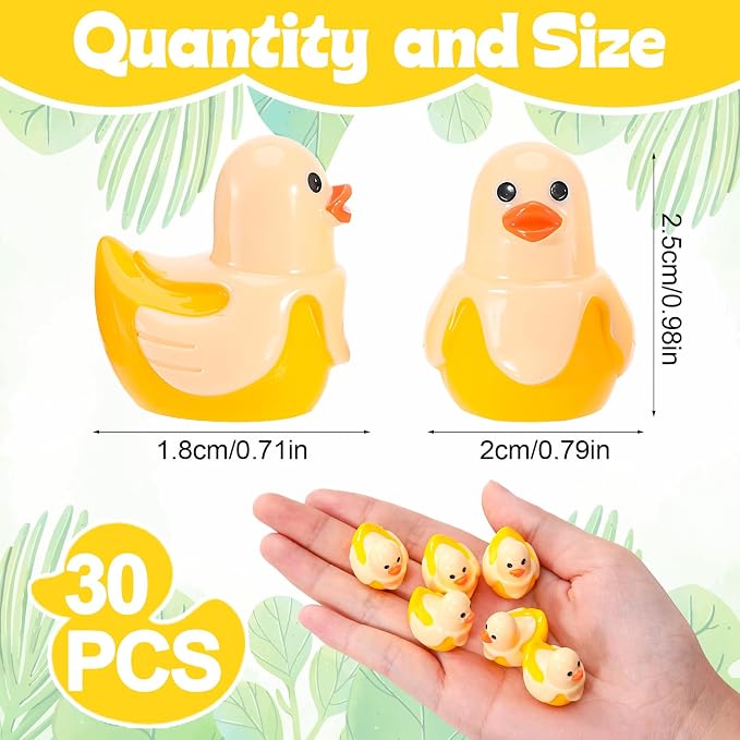 30 Pcs Banana Ducks, Mini Banana Resin Ducks Bulk, Cute Toy Figures for Birthday Party Favors Landscape Decorations (Banana Duck)