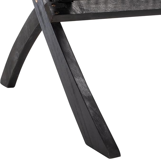 SAFAVIEH Outdoor Collection Blaze Coastal Black Acacia Wood/Black 5-Piece Coffee Set