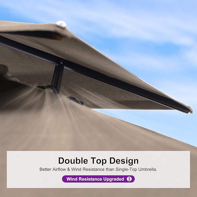 PURPLE LEAF 12 FT Cantilever Patio Umbrella Outdoor Umbrella with 330lbs Base Large Square Windproof Offset Umbrella for Pool Deck Garden, Ash Mocha