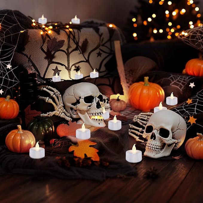 Tea Lights Flameless Candles, 100 Pack Warm White Battery Operated Flickering Candles 200+ Hours Ideal for Home Decoration Outdoor Wedding Parties