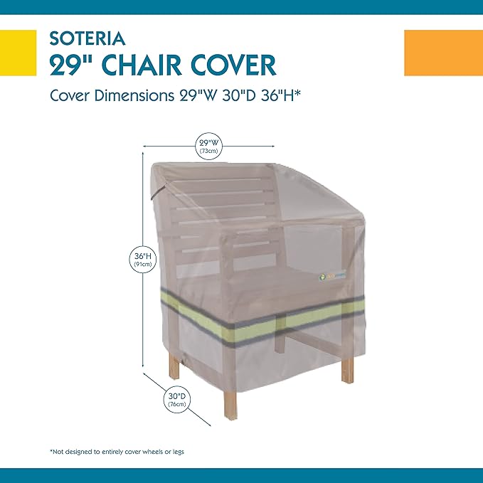 DUCKCOVERS Soteria Water-Resistant 29 Inch Patio Chair Cover, Outdoor Chair Covers