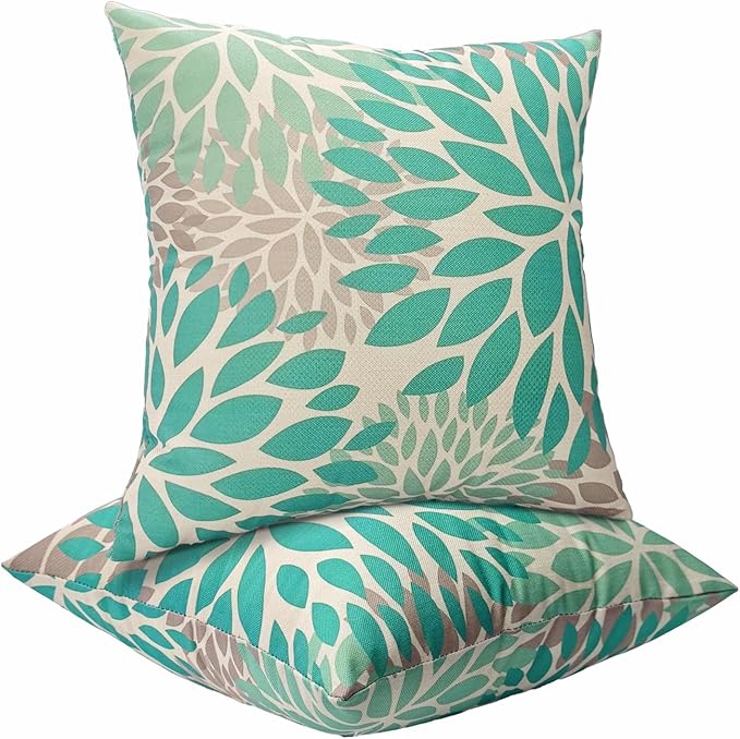 JMGBird Outdoor Pillows Pack of 2 Waterproof Throw Pillows with Insert 18×18 Inch Weather-Resistant Decorative Cushions for Patio Furniture Couch Sofa