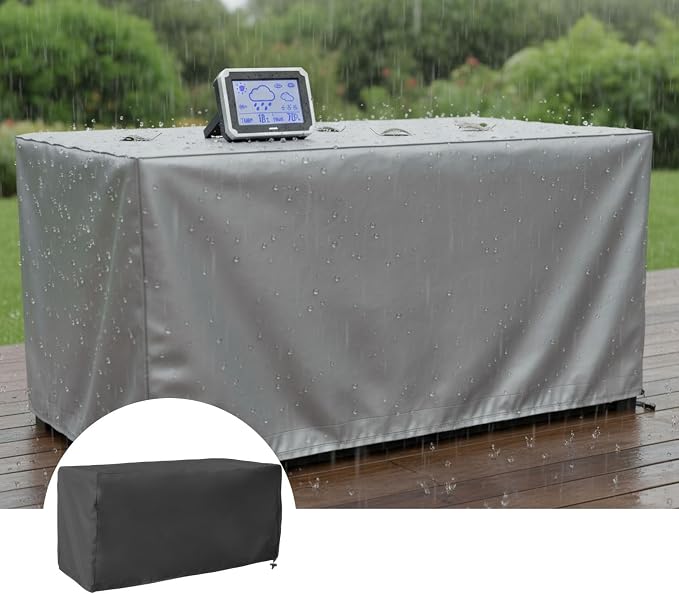 Outdoor Deck Box Cover for Patio Storage Box Protection with Secure Fit, 123x62x55 cm and 158x76x69 cm Options