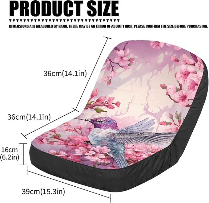 Hummingbird Flowers Lawn Mower Seat Cover Craftsman Lawn Mower Seat Waterproof Heavy Duty Tractors Seat Decor Accessories