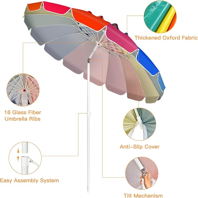 Giantex 8 Ft Beach Umbrella