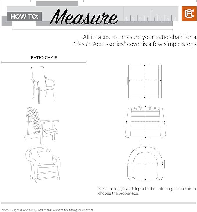 Classic Accessories Veranda's Best Waterproof Adirondack Patio Chair Cover, 32 x 34 x 36 Inch
