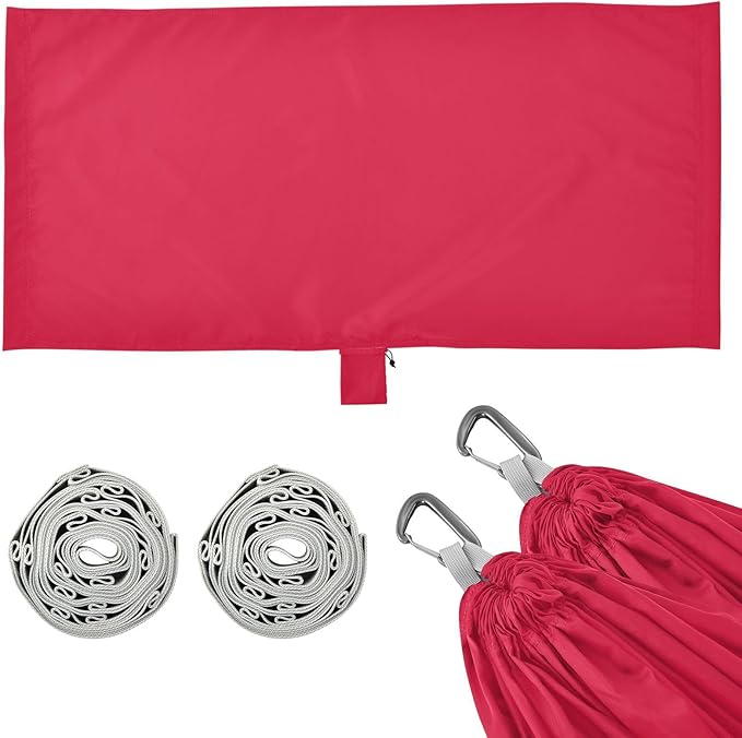 Bright Red Solid Color 330lb Capacity Camping Hammock with Hanging Rope Fabric Hammock for Camping Travel Accessories Silla hamacas para adultos