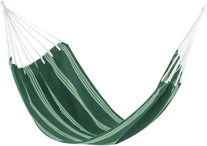 NOVICA Sage Green Striped Fabric 1 Person Brazilian Style Hammock, Laurel Green' (Single)
