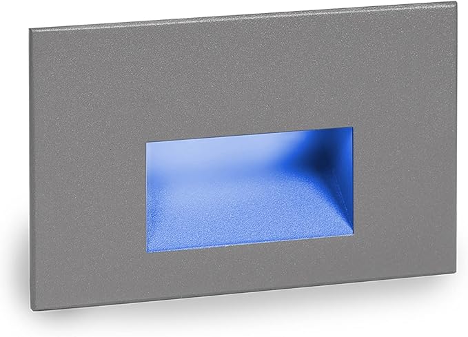WAC Landscape Lighting, LEDme 120V LED Horizontal Indoor and Outdoor Step and Wall Light Blue in Graphite