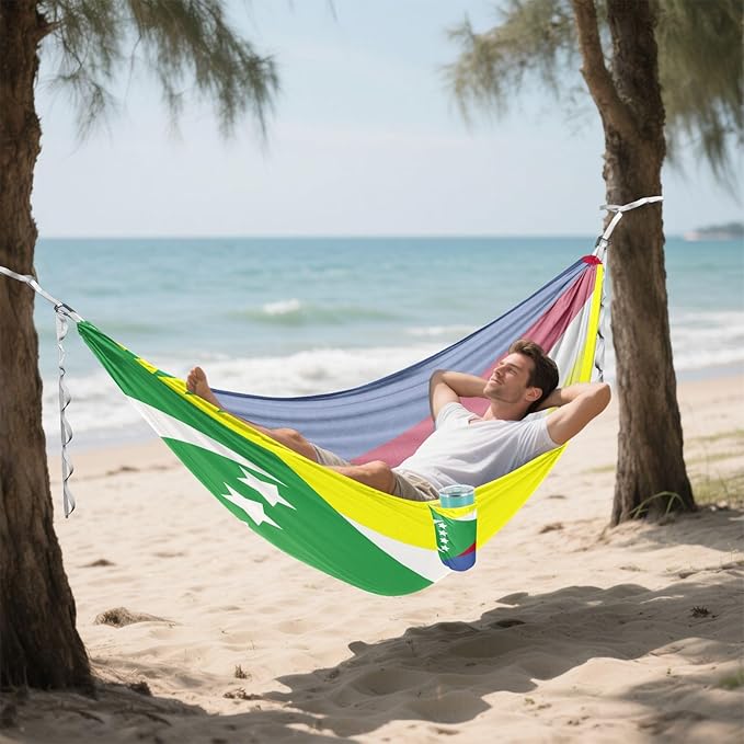 National Flag of The Comoros Hammocks with Portabl Carry Bag Backyard Hammock for Indoor Outdoor Patio