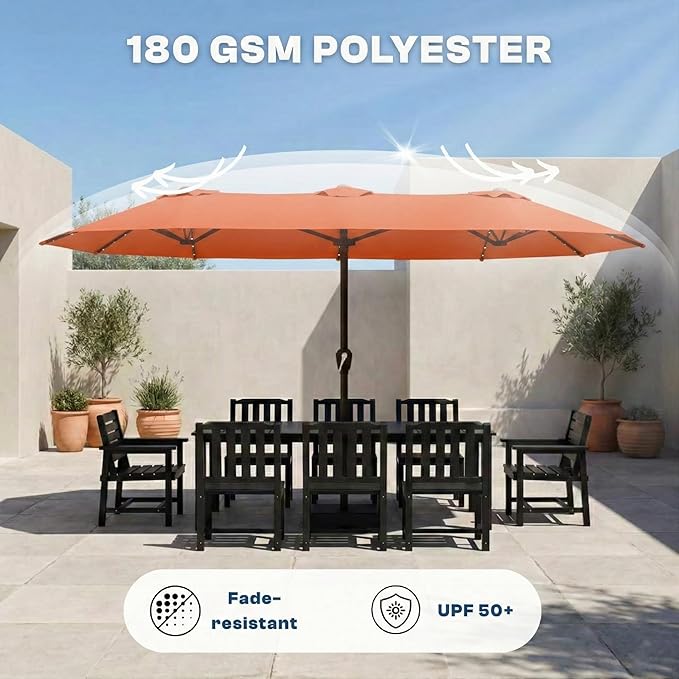 15FT Large Patio Umbrella with Base Included