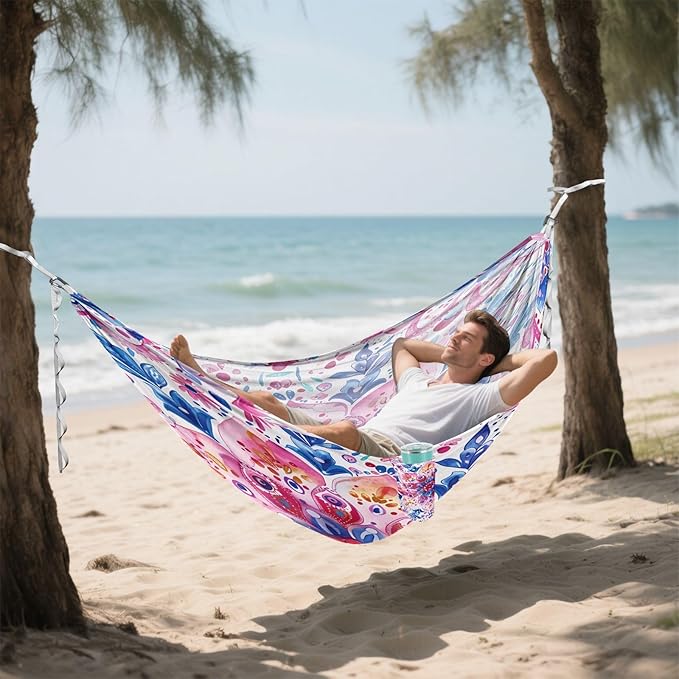 Hammocks for Outside Boho Designs Camping Hammock Portable Hammocks with Tree Straps and Carry Bag Camping Accessories for Hiking Beach Outdoor