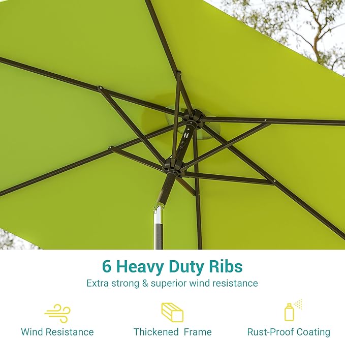 7.5ft Outdoor Umbrella Patio Umbrella,2-Year-Non-Fading,Table Market Patio Umbrella with Push Button Tilt and Crank,for Pool, Deck, Garden,Backyard